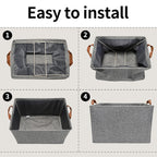 Foldable Cloth Storage Organizer Bag With Handles (46x27cm1pc)