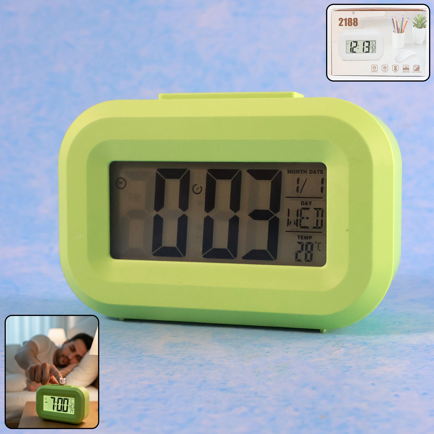 Digital Alarm Clock With Clear Display (1 Pc)