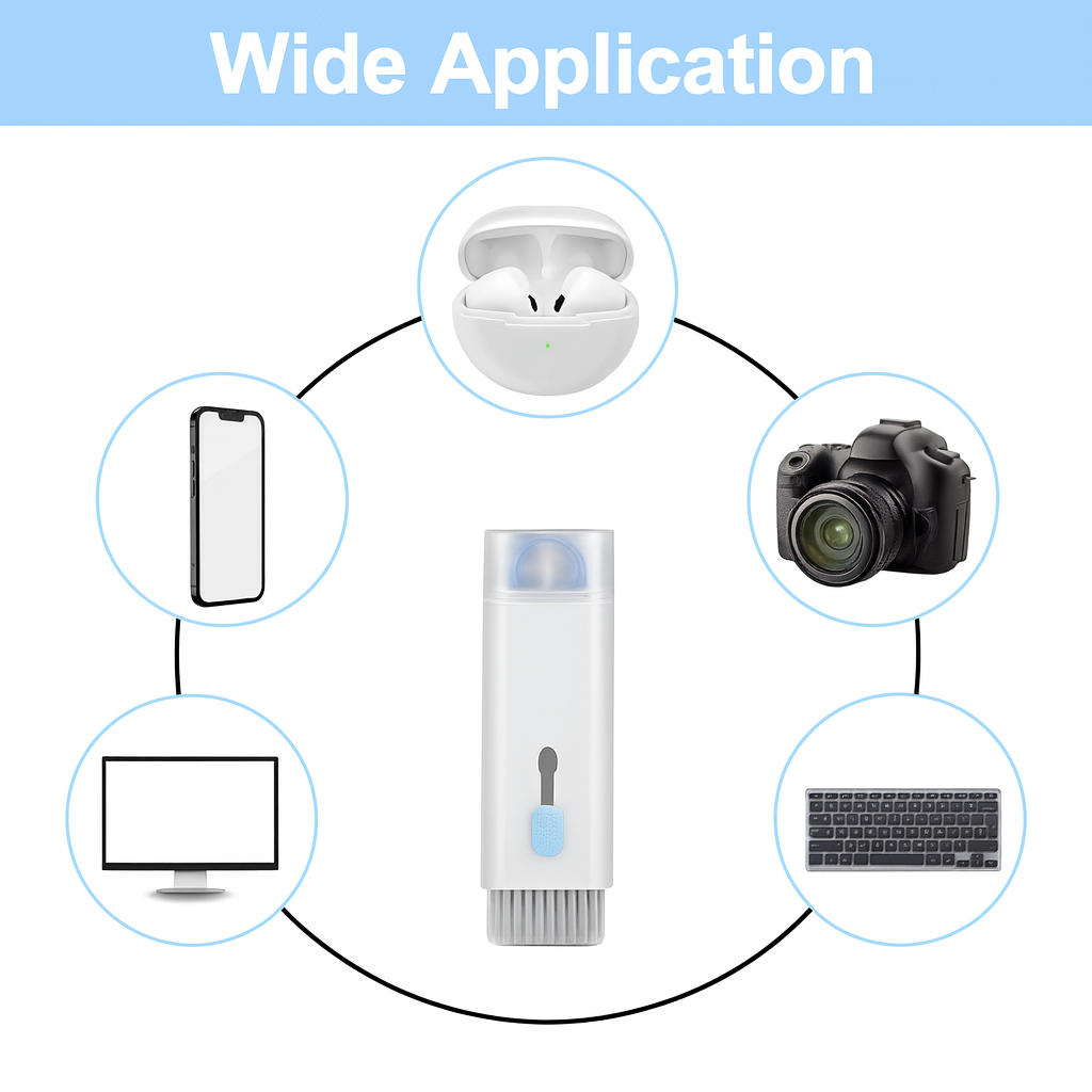 Multipurpose 7-in-1 Cleaning Kit for Keyboard, Earbuds, Screens & Gadgets