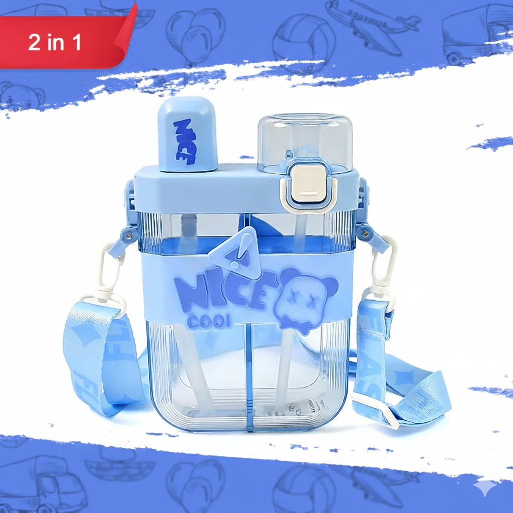 2-in-1 Dual Compartment Water Bottle