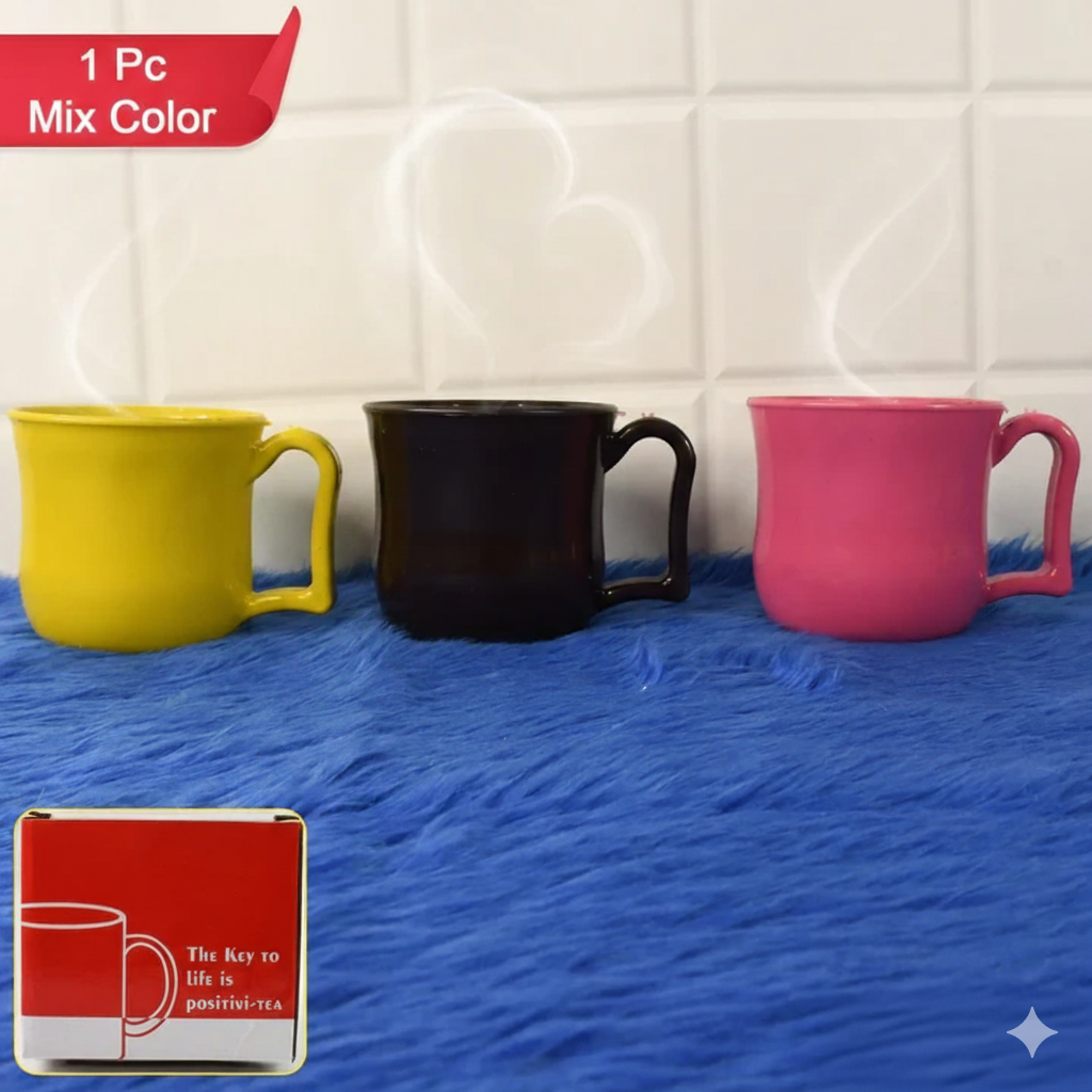 Plastic Coffee & Tea Mug with Handle – Mix Color