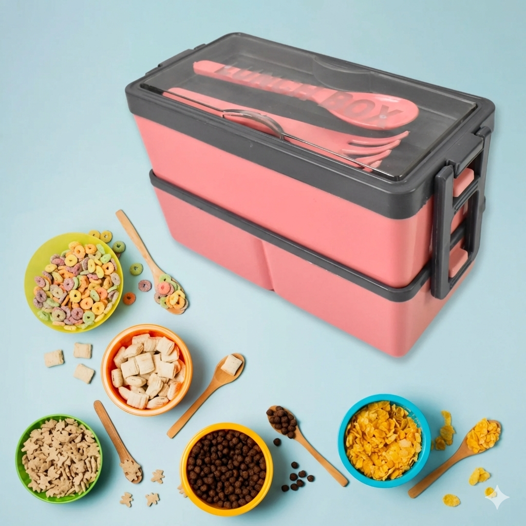 Plastic 3-Layer Leak-Proof Lunch Box