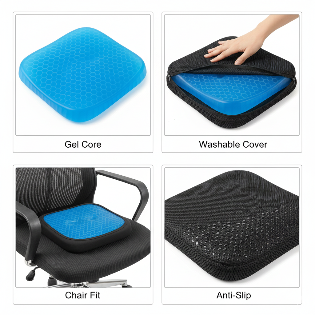 Gel Seat Cushion with Lumbar Support