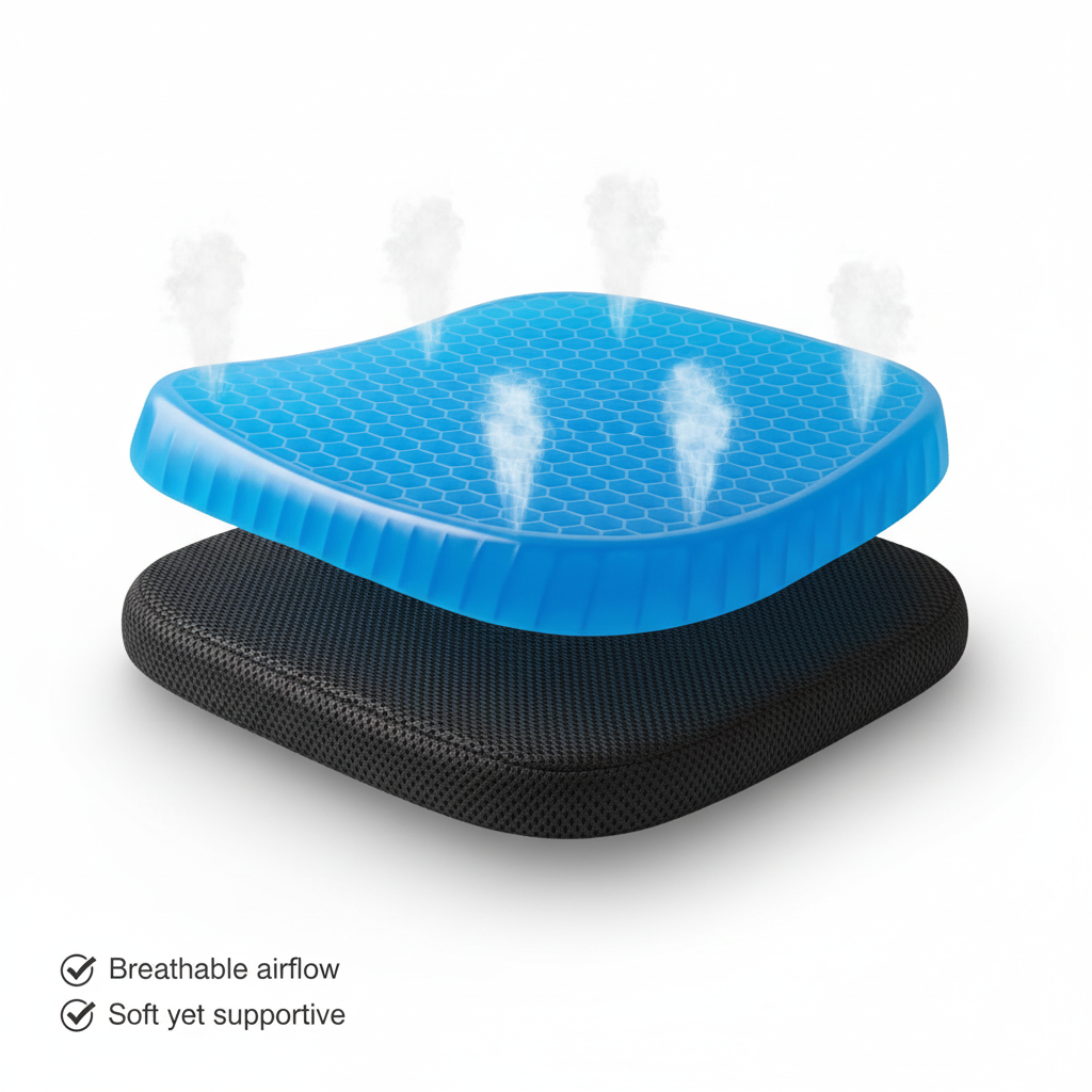 Gel Seat Cushion with Lumbar Support