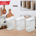 3-Piece Clear Storage Jar Set for Kitchen Use