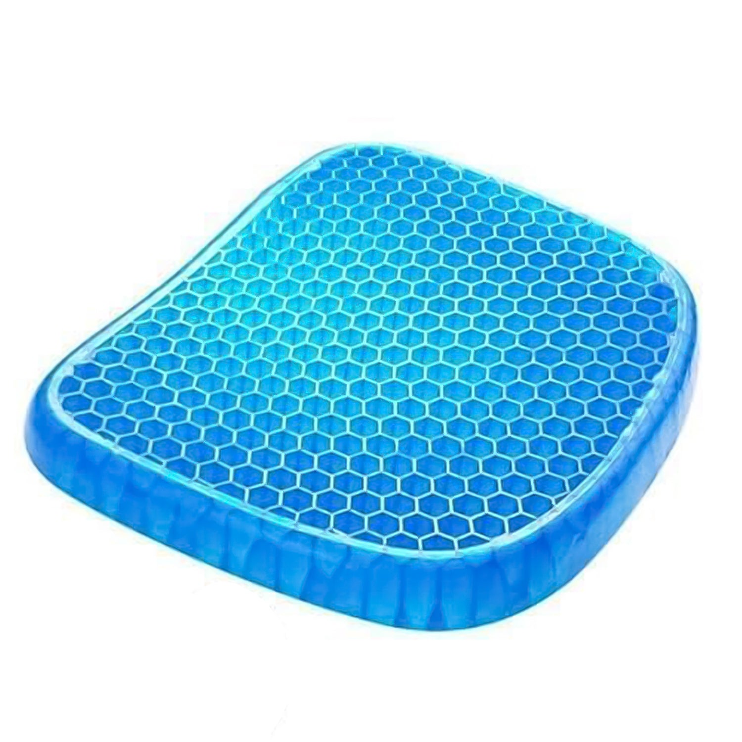 CoolGel+ Honeycomb Gel Seat Cushion with Lumbar Support – Non-Slip Mesh Cover (42×36×4 cm) for Office Chair, Car & Wheelchair