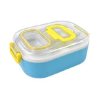 Durable Plastic Lunch Box For Kids With 2 In 1 Spoon Fork (1 Pc)