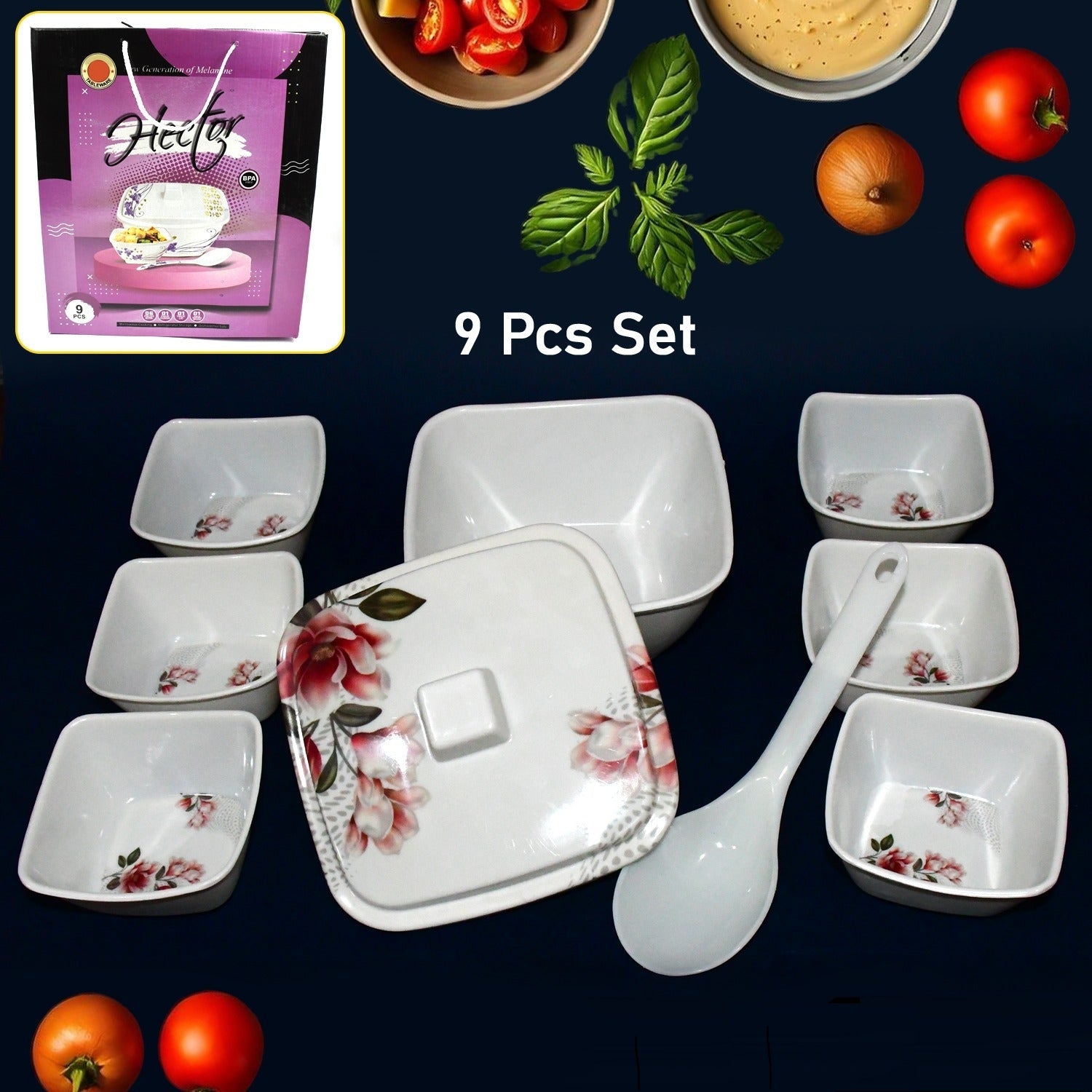 Hector Dining & Pudding Set (9 Pcs)