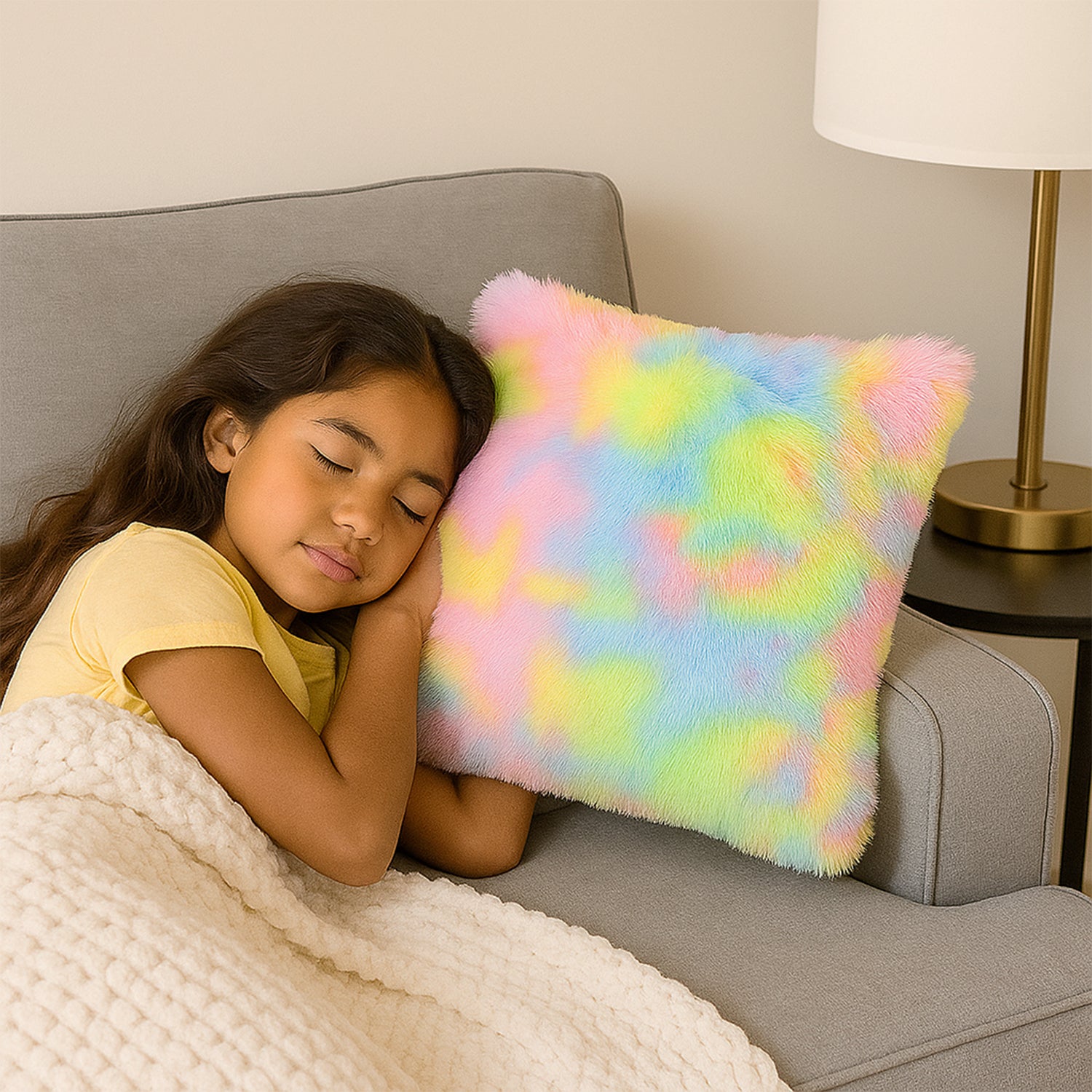 Soft Plush Multicolor Rainbow Cushion Pillow (1 Pc)